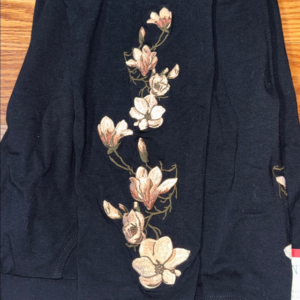 Style & Co Black Floral Embroidery Leggings Full Length - Picture 7 of 7